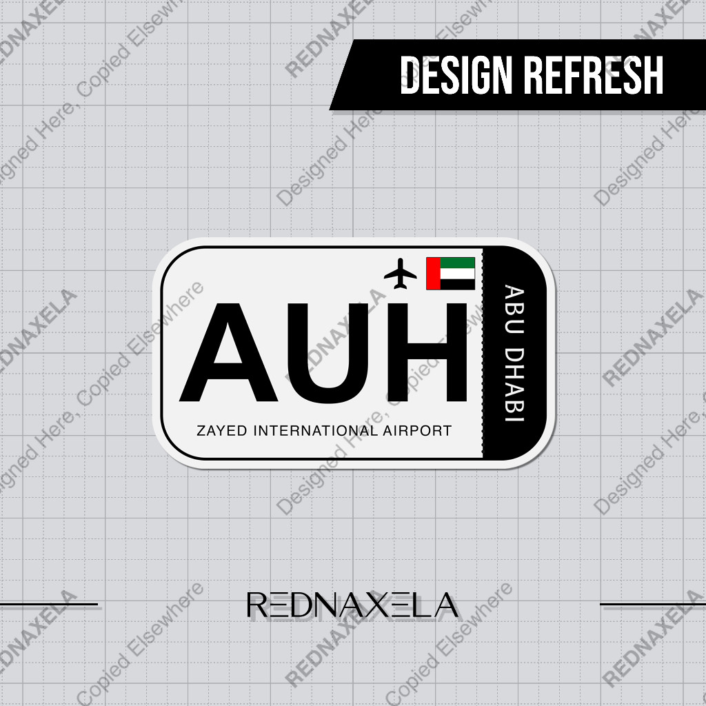 สติ๊กเกอร์ไวนิล Zayed International Airport Code AUH Sign Sticker