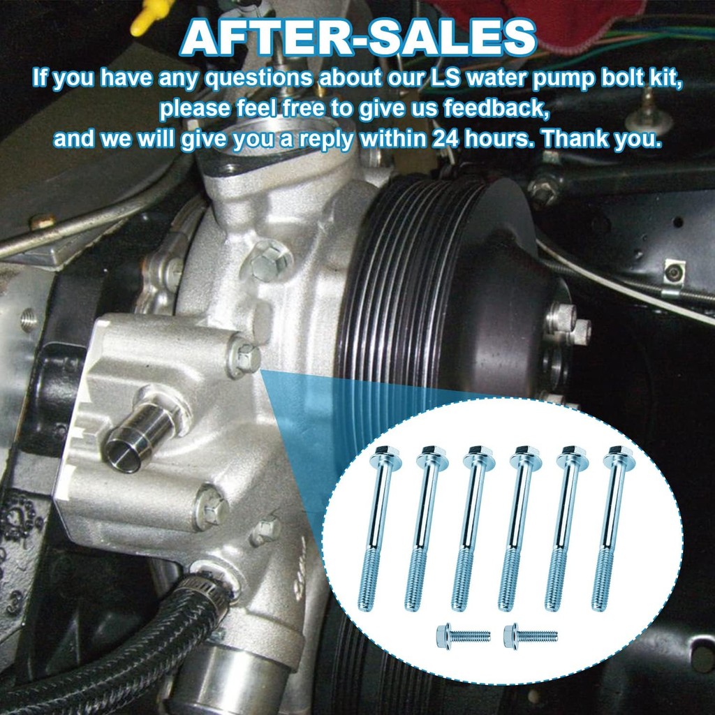 LS ปั๊มน้ํา Bolt Kit Thermostat Bolt Kit เหมาะสําหรับ GM Chevrolet 1997-2014 LS Series เครื่องยนต์ L