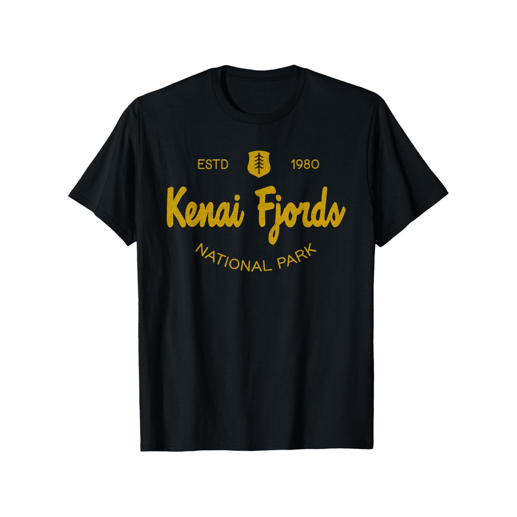 KATUN Kenai Fjords National Park เสื้อยืดผู้ชาย - ผ้าฝ้ายหวี แขนสั้น เหมาะสําหรับการผจญภัยในฤดูร้อน