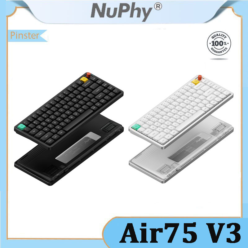 NuPhy Air75 V3 คีย์บอร์ดแบบกลไกแกนสั้นพร้อมไร้สายเงียบและสามโหมด เข้ากันได้กับ Mac นําเสนอประสบการณ์