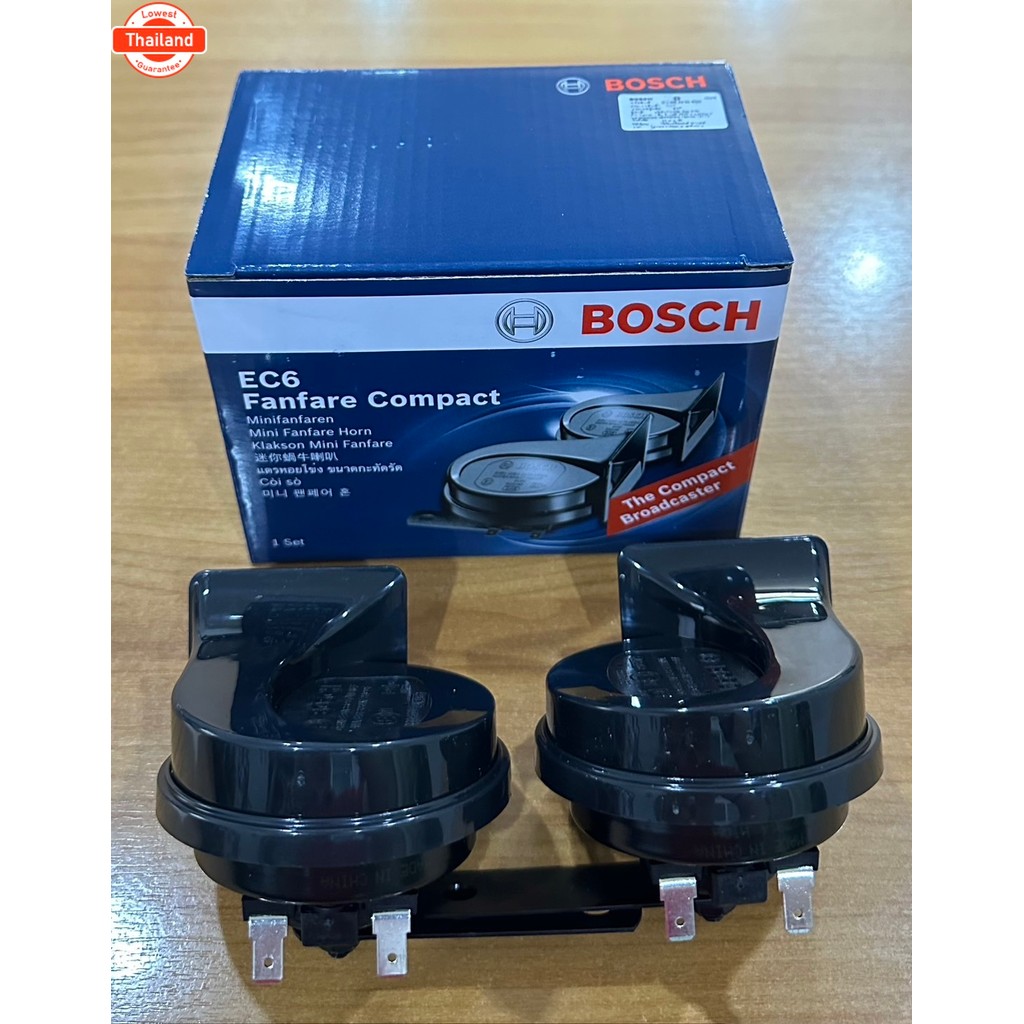 BOSCH แตรรถยนต์ BOSCH Windtone 12V. หอยโข่งสีดำ รุ่น EC6 เสียงเ็นซ์