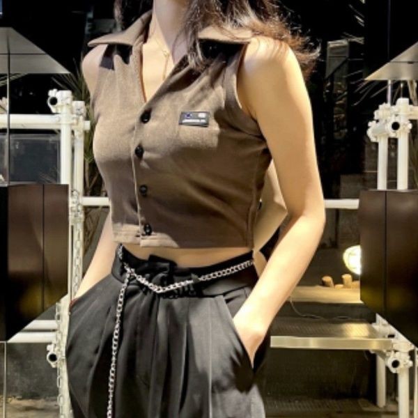 ชุด y2k ผู้หญิง เสื้อ y2k เสื้อโปโลแขนสั้นสำหรับผู้หญิง ออกแบบตามสไตล์แจ๊ส แต่งกายเพื่อออกงานกลางแจ้