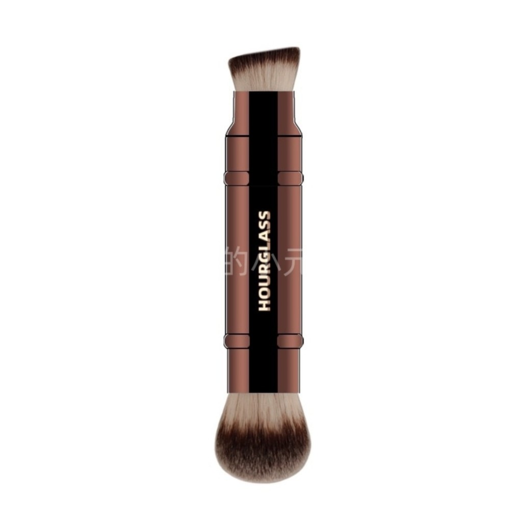 Hourglass Retractable Double-Headed Blush Brush+แปรงรองพื้น Bevel พร้อมฝาปิด Hygienic พกพาสะดวก