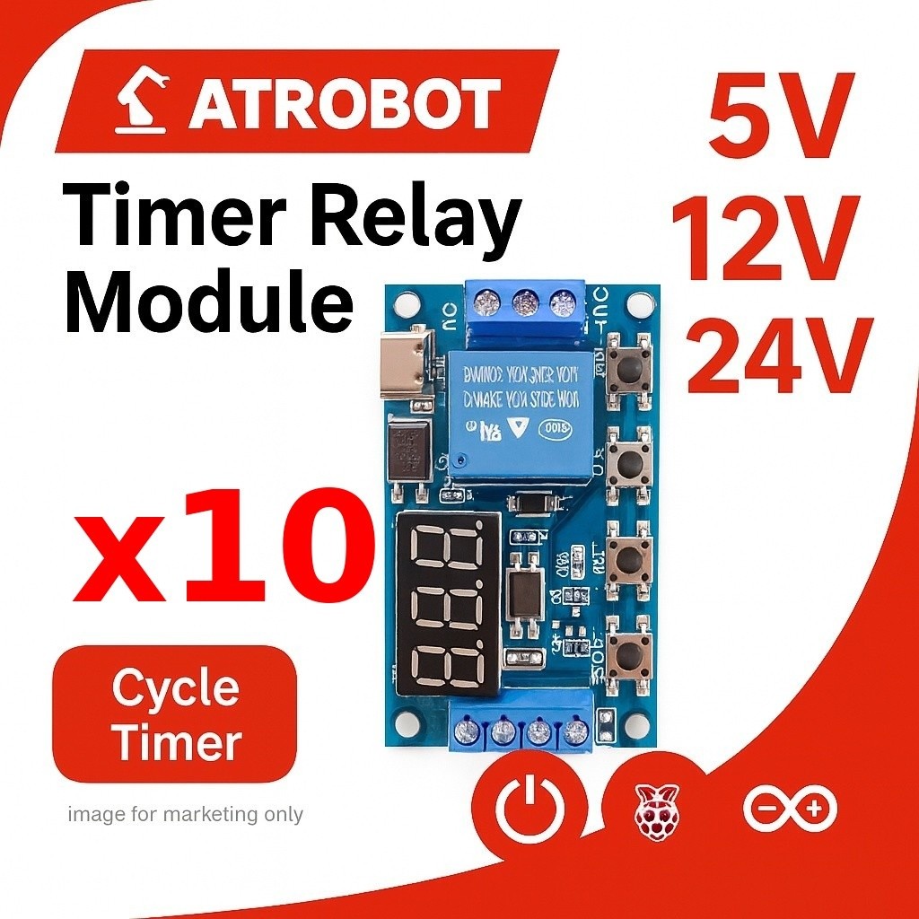 10 Sets – Relay Module ดิจิทัล Delay Timer 6–30V ตั้งเวลาง่า