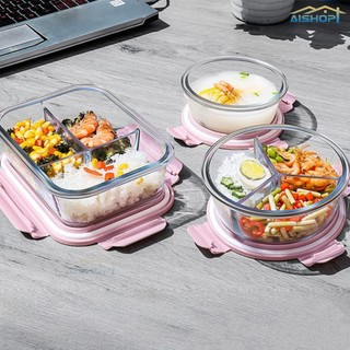 [SG Seller]Oven Microwave Glass Food Container Glass Lunch Box Borosilicate Glass Food Storage Container Airtight