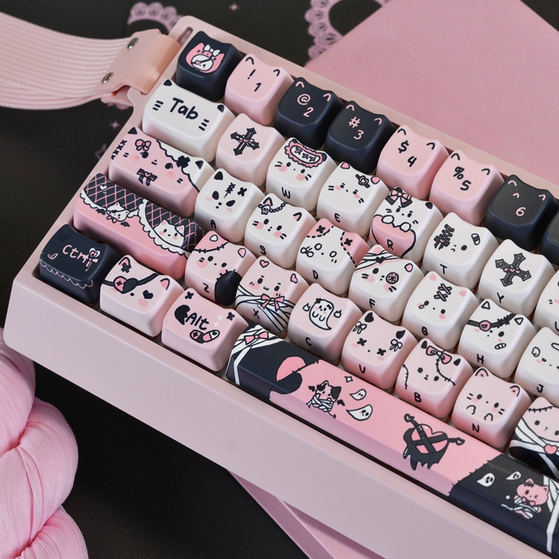 130 คีย์หัวแมว PBT Keycaps MAO โปรไฟล์ 5 ด้าน Dye Sublimation สําหรับ MX Switch คีย์บอร์ดเครื่องกล