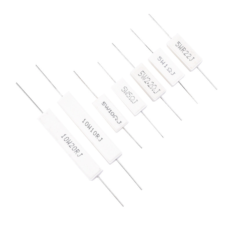 5W 10W ตัวต้านทานซีเมนต์ 0.22/1/2/2.2/5/8/10R/20Rω J RJ เซรามิคยุโรป 5% Precision