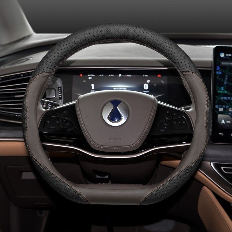 เหมาะสําหรับ DENZA D9 DM-i/EV เฉพาะ 23 N7 ฝาครอบพวงมาลัยหนังแท้การปรับเปลี่ยนภายใน Ultra-Thin รถ Han