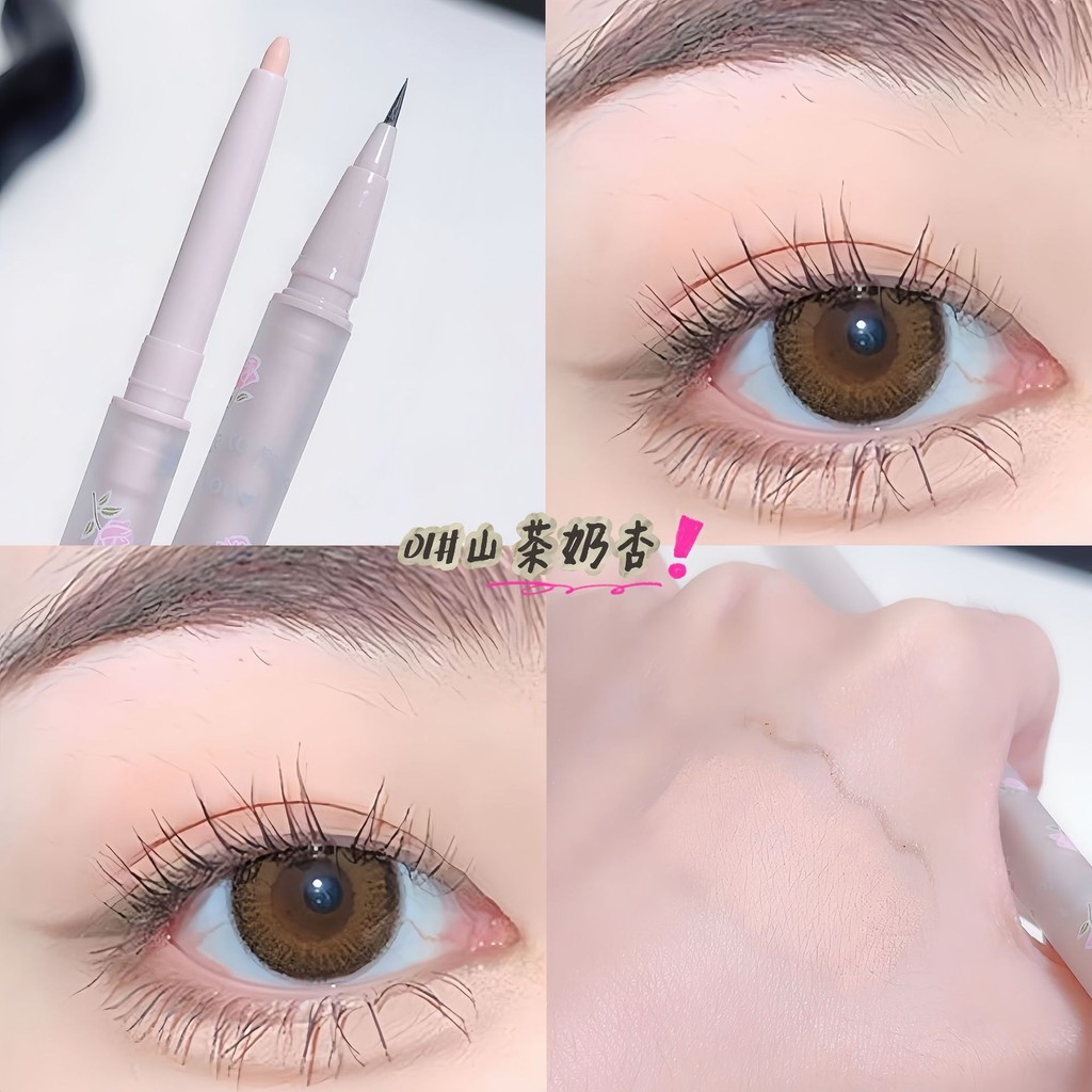 แต่งหน้า Suake Suake Suake Double-Headed Lying Silkworm Highlight Shadow Pen Easy-Drying Eyeliner Fo