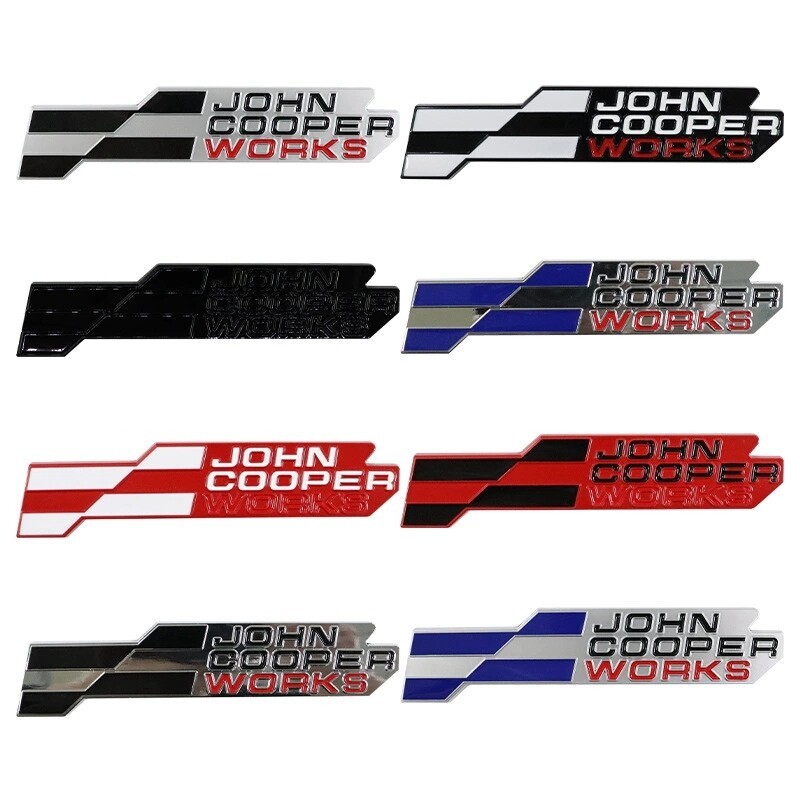 3D โลหะ JCW โลโก้สําหรับ Mini Cooper Clubman Countryman ACEMAN รถตกแต่งสติกเกอร์ด้านข้างสัญลักษณ์การ