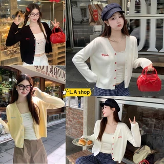 L.A Shop🌟พร้อมส่ง เสื้อคาร์ดิแกรนแขนยาว คาร์ดิแกน ผ้าไหมพรมน่ารักมากๆ สไตล์เกาหลี"Z-K117"