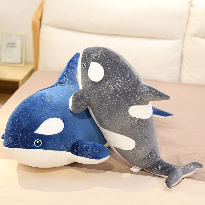 การ์ตูนการ์ตูน Killer Whale Plush ของเล่น Black Killer Whale ตุ๊กตาหมอนเตียงตุ๊กตาเด็ก Ragdoll Boy ส