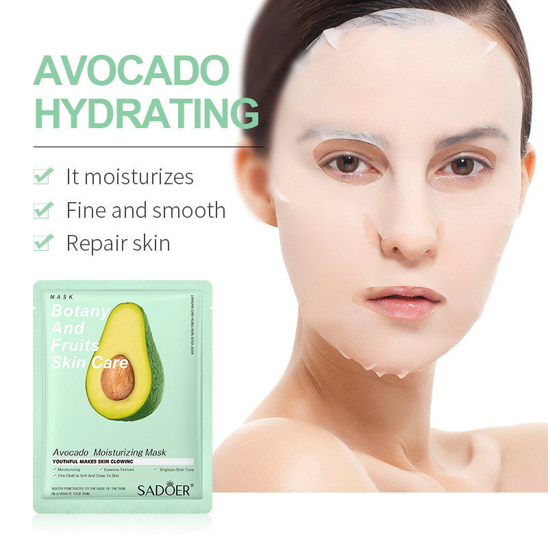 All English Fruit Mask SADOER Avocado Rose Moisturizing Sheet Skin Care [รับส่วนลดคูปอง] 9.22