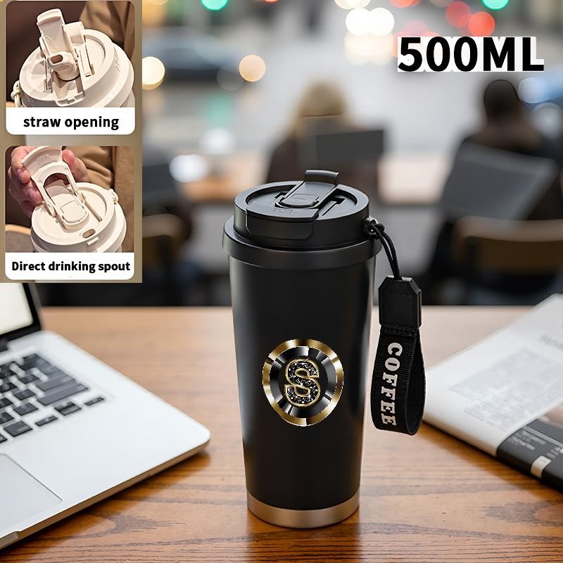 TERMOS CUP 500 ML Simple S สแตนเลสสตีลกาแฟฟาง Elegant Coffee Thermos ของขวัญที่มีมูลค่าสําหรับ Belov