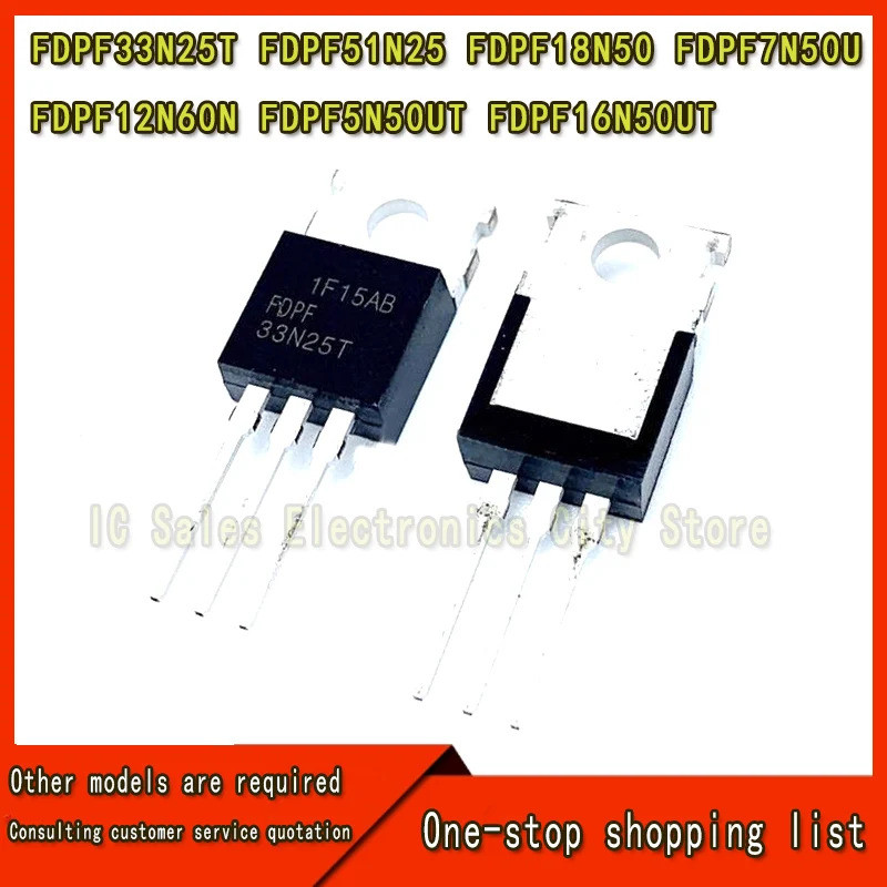 10 ชิ้น FDPF12N60 FDPF16N50UT FDPF51N25 TO-220F 51N25 Fdp F33N25T FDPF18N50 FDPF12N60N FDPF5N50UTPF7