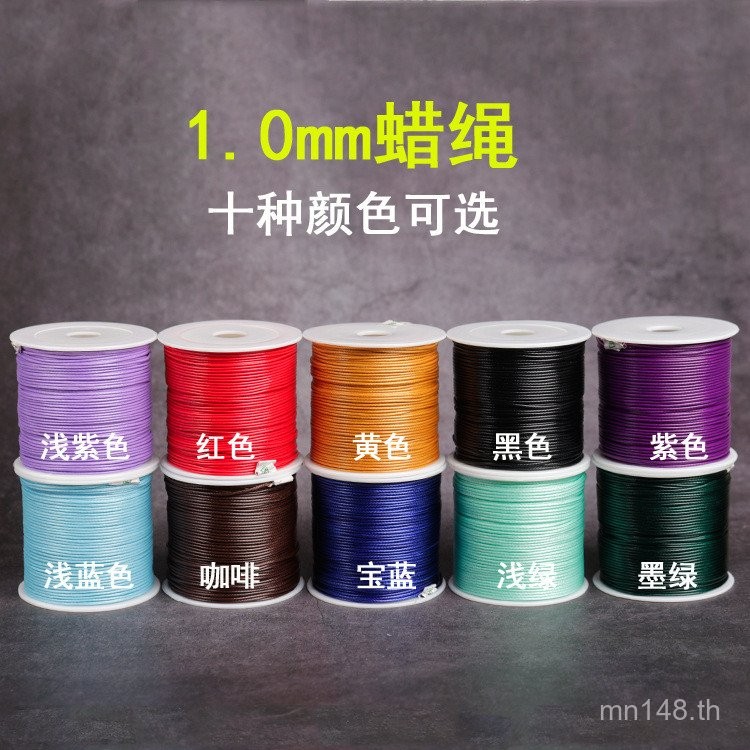 สร้อยคอรูปแบบงู 1 มม.Handmade เชือกขี้ผึ้งถัก Wenwan DIY เชือกหนังเชือกลวด E18 สร้อยข้อมือแผงลอยจี้ 