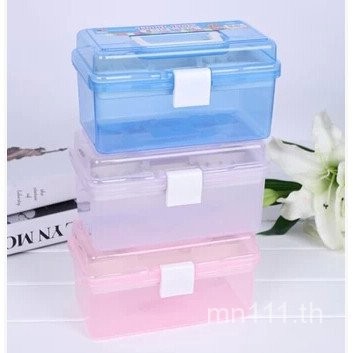 มัลติฟังก์ชั่น Double-Layer Billion โปร่งใสขนาดเล็กกล่องเครื่องมือกล่องเครื่องเขียนกล่องดินสอกล่องเก