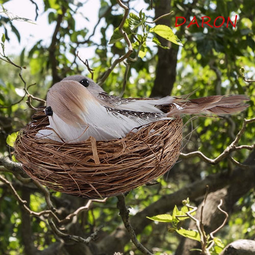 DARON Birds Egg 1/2Set Miniature Figurines เครื่องประดับสนามหญ้าสวน Bird Nest