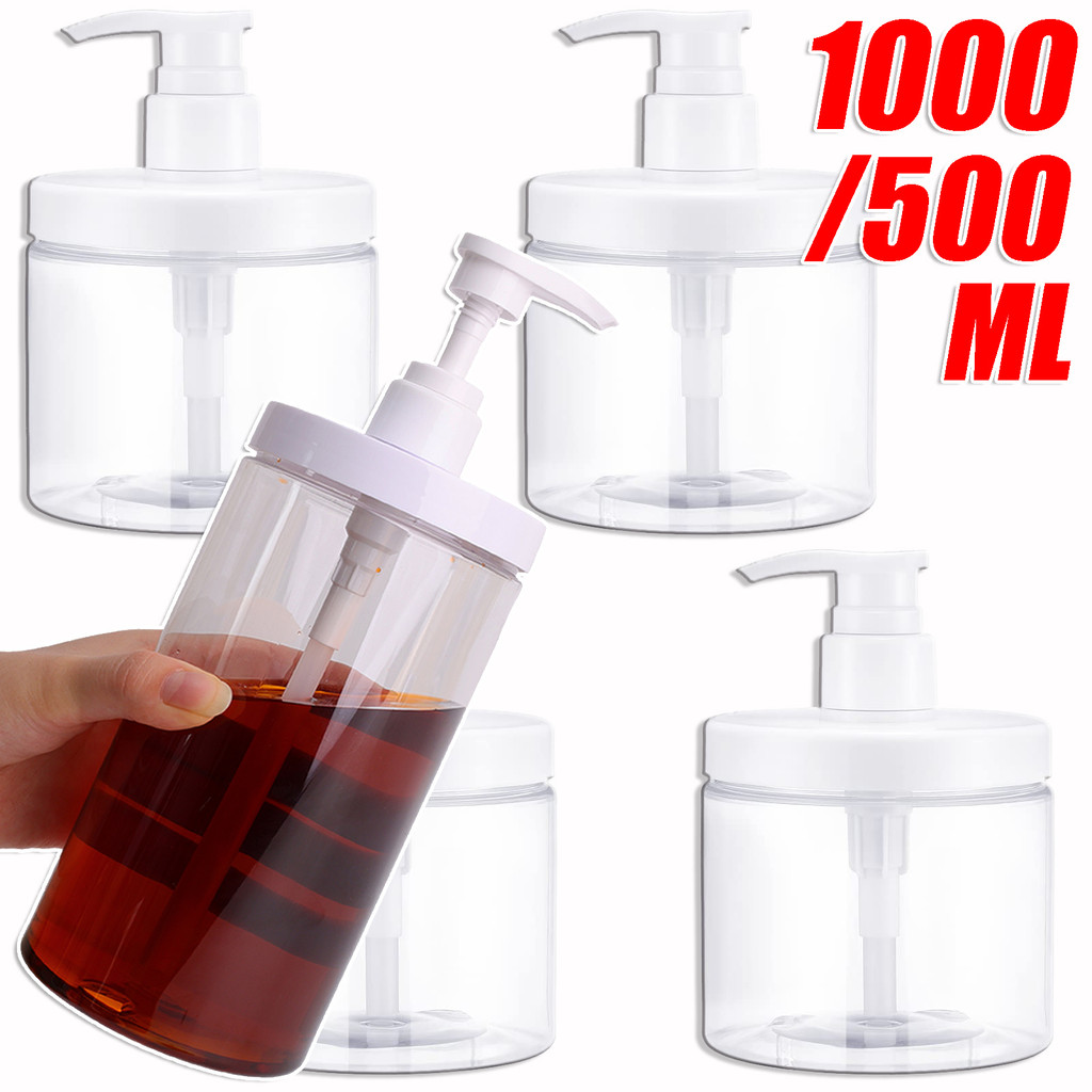 ขวดปั๊มปากกว้างรีฟิลขนาด 500 มล./1000 มล. - ภาชนะพลาสติกเปล่าสําหรับการเดินทางแชมพูและเจลอาบน้ํา การจ่าย
