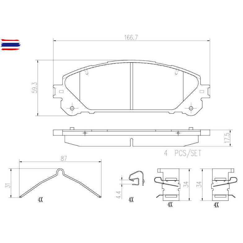 ผ้าเรค BREMBO LEXUS RX270, RX300, RX350, RX450 AGL10 เครื่อง 2.7 3.5 4.5 year09-14FP83 145B/C RP83 1