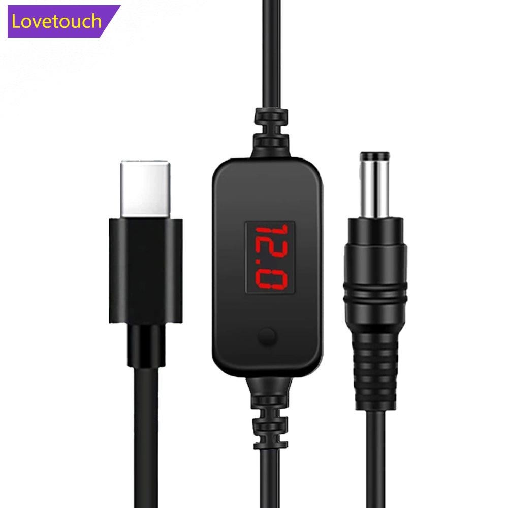 LOVETOUCH USB C ถึง 5.5x2.1 มม.5V 9V 12V 15V 20V แรงดันไฟฟ้าแบบปรับได้สําหรับเราเตอร์แล็ปท็อป B8V6