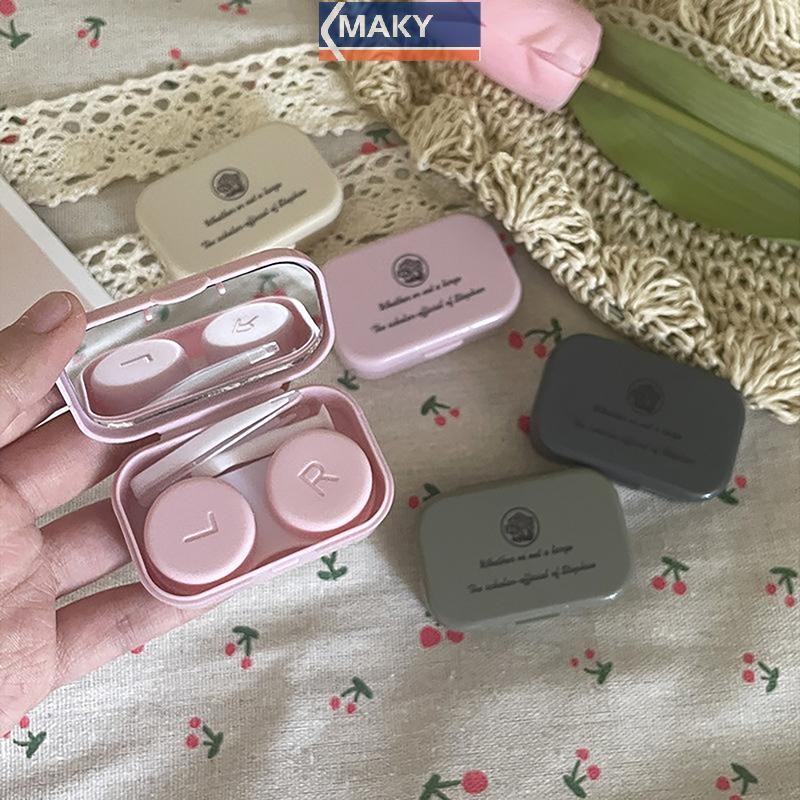 Onetimingcool ข้อความสร้างสรรค์ Simple Portable Contact Lens Box Companion Care Box กล่องคอนแทคเลนส์