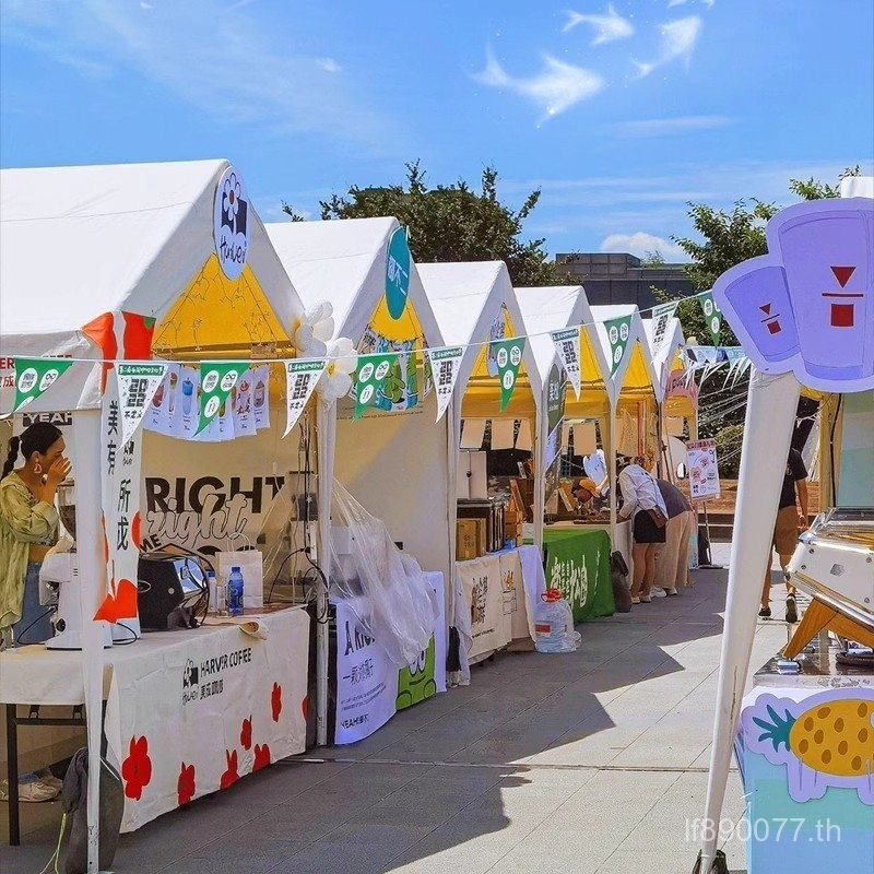 ร่มกันฝนสี่ขา Camping Night Market กันสาด Market Influencer กลางแจ้ง Stall Canopy เต็นท์สี่ขา Stall 