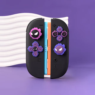 Geekshare Rocker Caps ดีไซน์น่ารักสําหรับ Nintendo Switch 2 ปีศาจสีม่วง Gastaly Thumb Grips ปุ่มชุดหุ้นท้องถิ่น