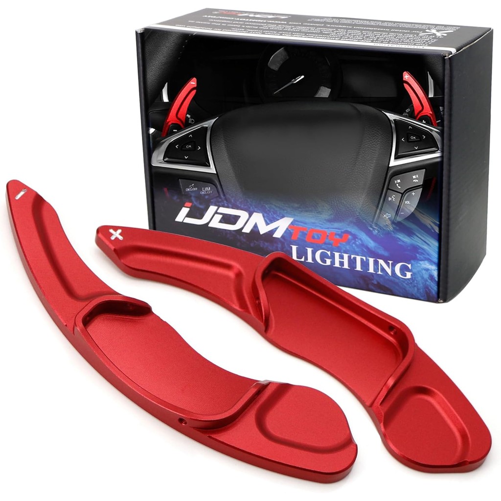 IJDMTOY สีแดง CNC Billet อลูมิเนียมขนาดใหญ่ Paddle Extensions ใช้งานร่วมกับ 2013-2020 2nd Gen Ford F