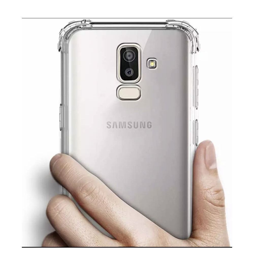 Samsung Galaxy A6+ A6 Plus J8 2018 SM-A605 คริสตัลใส 4 มุมกันกระแทก Soft Jelly เคสโทรศัพท์ฝาหลังกันชนโปร่งใส - รูปที่ 3