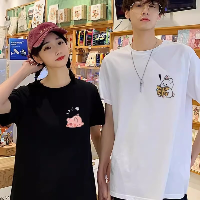 COD 2025 Internet Celebrity Couple Outfit Summer Short Sleeve Set High-End Feel 2025 New Trendy Bran