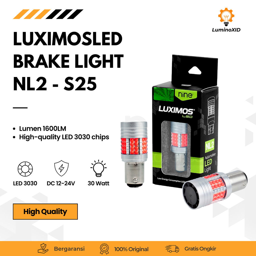 MATA MERAH Dajjal S25 BAY15D ไฟเบรครถยนต์ 48 Red Eye Dot NL2 - LUXIMOSLED