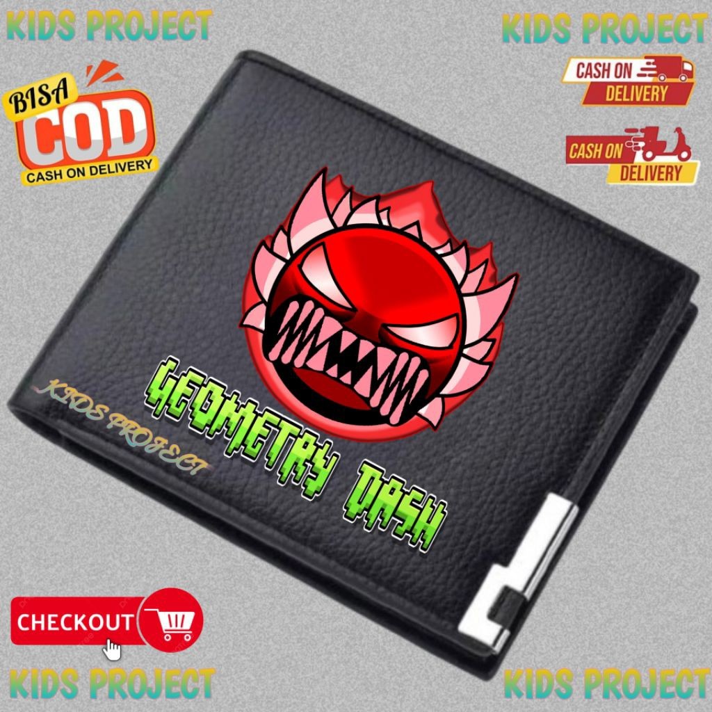 กระเป๋าสตางค์เด็กที่กําหนดเองเกมเรขาคณิต Dash X Ruby Demon