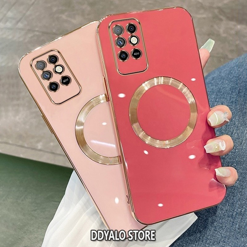 ปลอกสําหรับ Infinix Note 8i  Note 10 Note 10 ProกรณีElectroplatedซิลิโคนTPUเคสโทรศัพท์พร้อมแม่เหล็กดูดที่เรียบง่ายนุ่มกรณีชุบSquaerขอบฝาครอบ