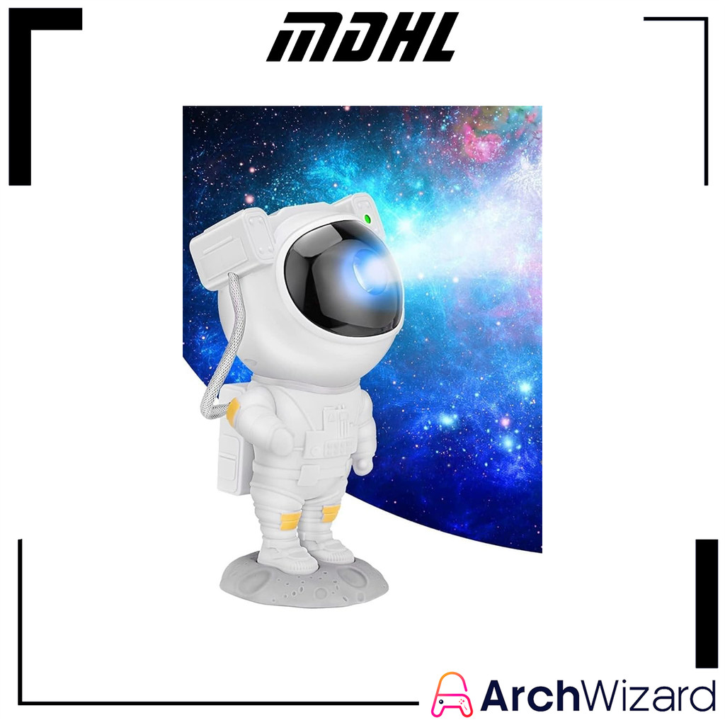 MDHL Astronaut Galaxy Projector Light สําหรับเด็ก – 5 ระดับความสว่าง Nebula Projection Night Light (