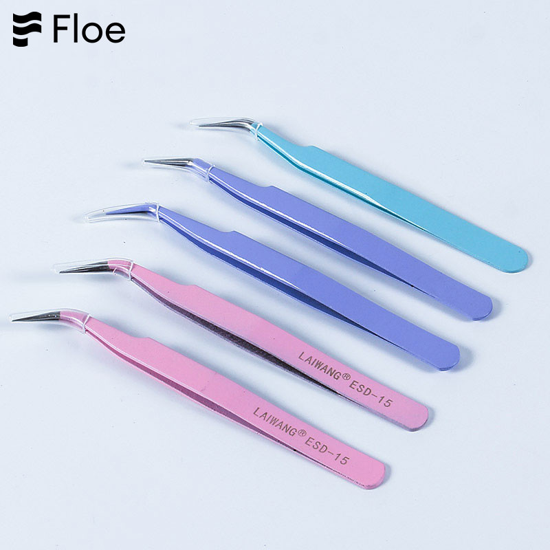 แหนบไม่มีขอบ Birds Nest ขนตาปลอมแหนบสีข้อศอก Straight-fe