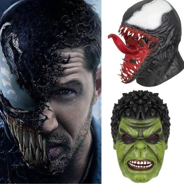 หน้ากากผีฮาโลวีน หน้ากากแฟนซี หน้ากากฮาโลวีน Latex หมวก Fulian 4Venom Venom Hulk Catwoman Batman Dea