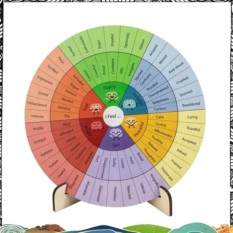 Super Feelings Wheel Therapy Office Decor สุขภาพจิตตกแต่ง Emotion ล้อสําหรับโรงเรียน, Therapy Office