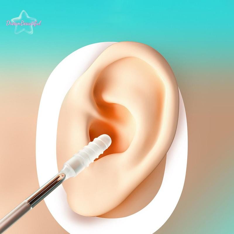 <DBFl-t>Double Headed Sticky Ear Swabs Pick Reusable Ear Cleaner ซิลิโคนนุ่มหู Wax Removal เครื่องมือ Earwax Remover สําหรับอายุมากกว่าผู้ใหญ่เด็กใหม่