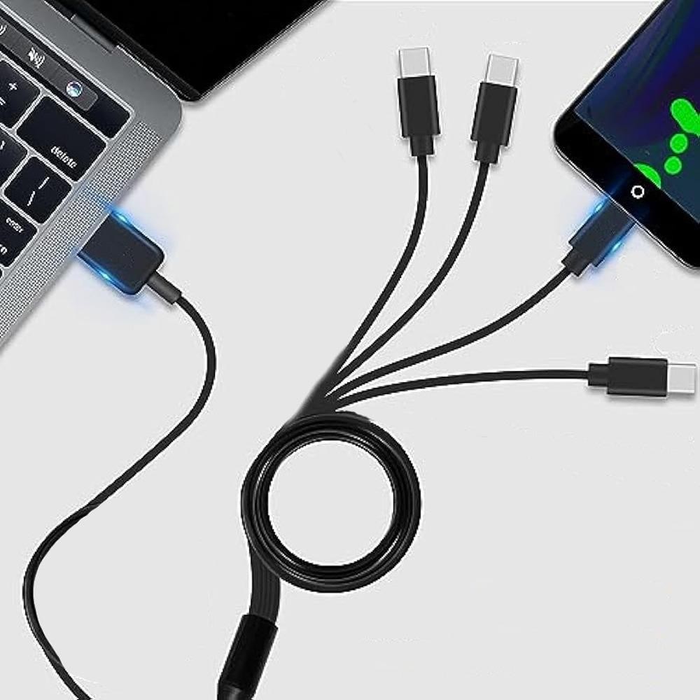 Shanlin สายแยก USB C, 6 in 1 Type-C Micro-USB Multi USB C ถึง USB C สาย, สายชาร์จ 50cm8150cm USB Y S