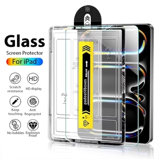 ฟิล์มกระจกใสสําหรับ iPad 11 13 Gen 11 10 9 8 7 Air7/6/5/4 Air13 2024 mini7/6 เครื่องมือติดตั้งเสริม