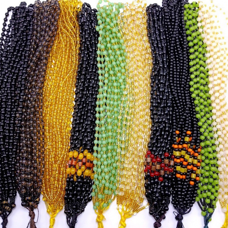 水珠链手工项链子挂绳 ผู้ชายและผู้หญิงสไตล์ จี้สร้อยคอ 手链圆绳 圆绳 ห่วงโซ่ลูกปัดคริสตัลทําด้วยมือลูกปัดสร้อยคอเชือก