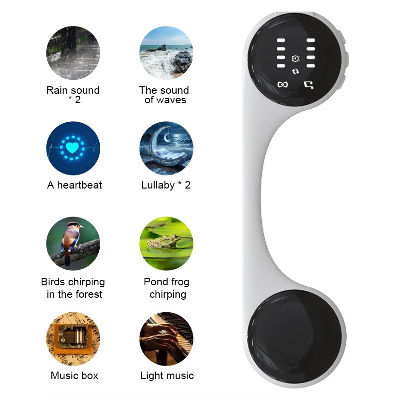 Wireless Bone Conduction Speaker Under Pillow White Noise with 10 Natural Sounds TF Card Portable Sl