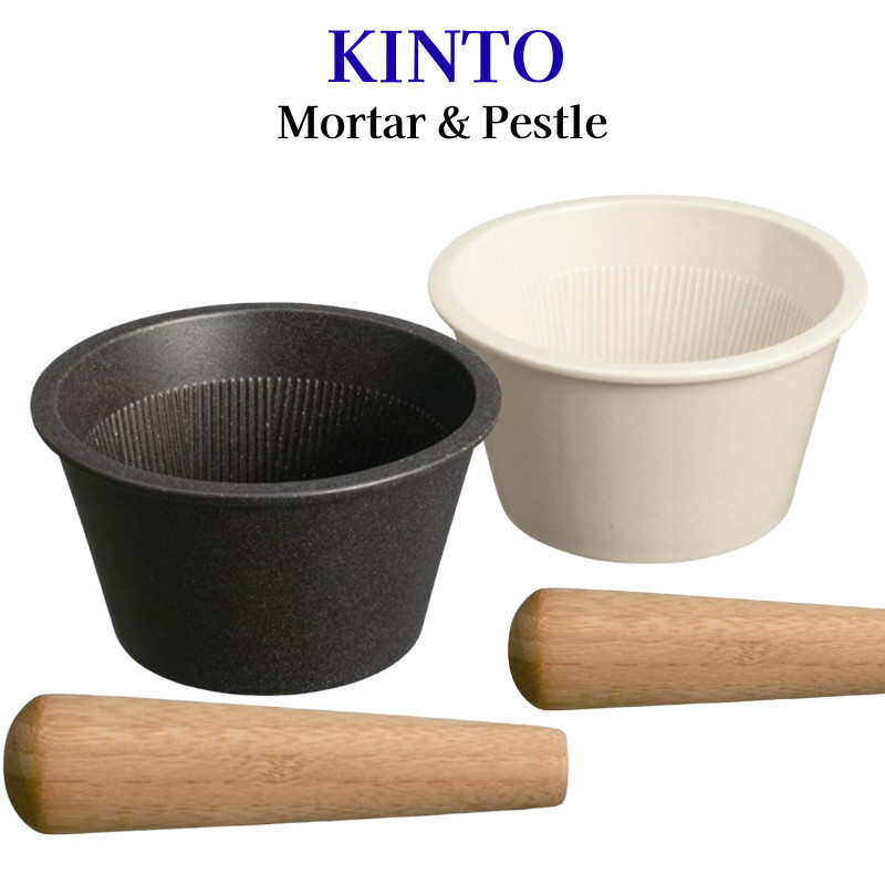 KINTO TAKU Mortar and Pestle Set - Black and White