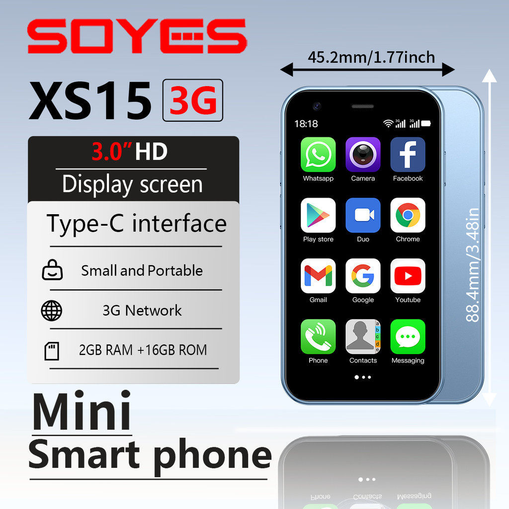 SOYES XS15 3G Mini สมาร์ทโฟน 3.0" 2G RAM 16G ROM Dual SIM Play Store มีจําหน่าย Android9.0