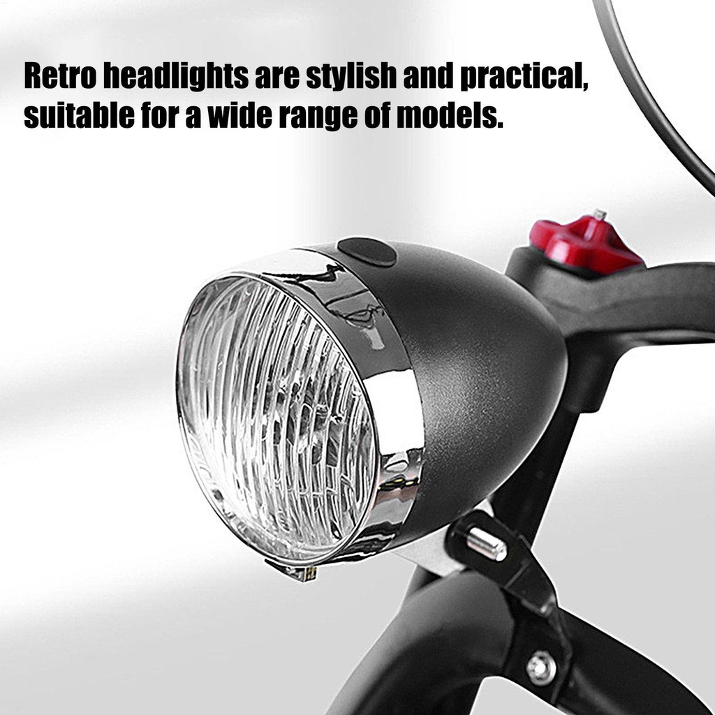 3 LED Retro จักรยานด้านหน้า Retro Vintage ไฟหน้าวงเล็บ MTB จักรยานเสือหมอบ Vintage Head Light huebas