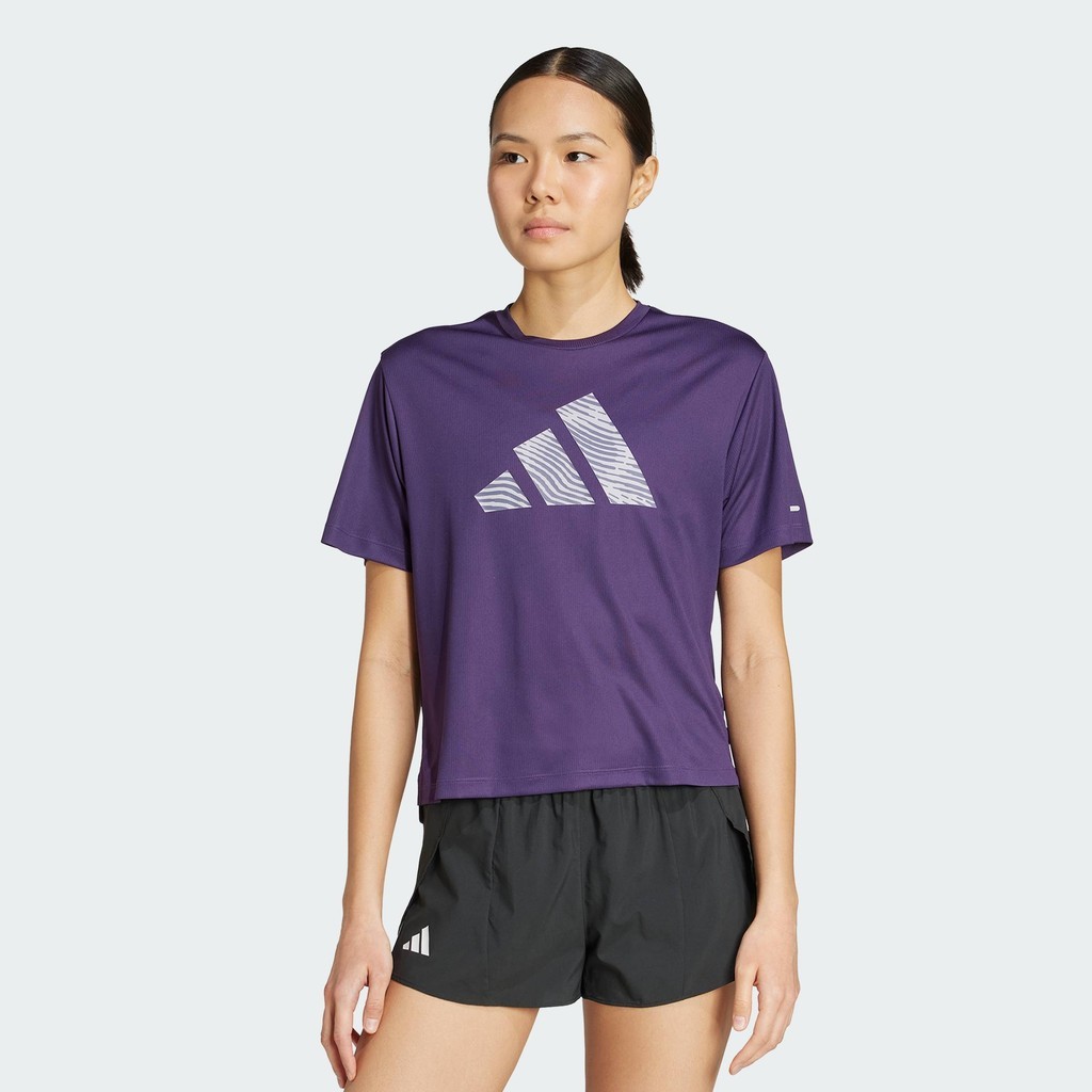 adidas วิ่ง เสื้อยืด Adi365 Running Essentials Brand Love ผู้หญิง สีม่วง JM5736