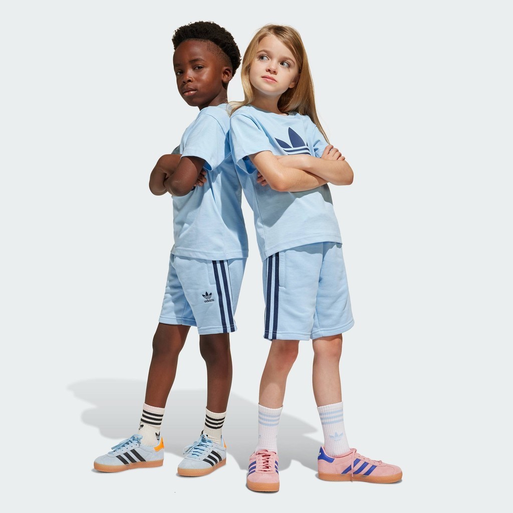 adidas Lifestyle Adicolor Shorts Tee Set Kids Unisex Blue JC9160