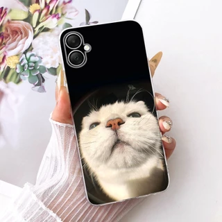 สําหรับ Samsung Galaxy A06 ใหม่ Elegant Floral Cat ภาพวาดปลอก SamsungA06 5G 4G A065F A066B ซิลิโคนนุ่ม TPU เคสโทรศัพท์