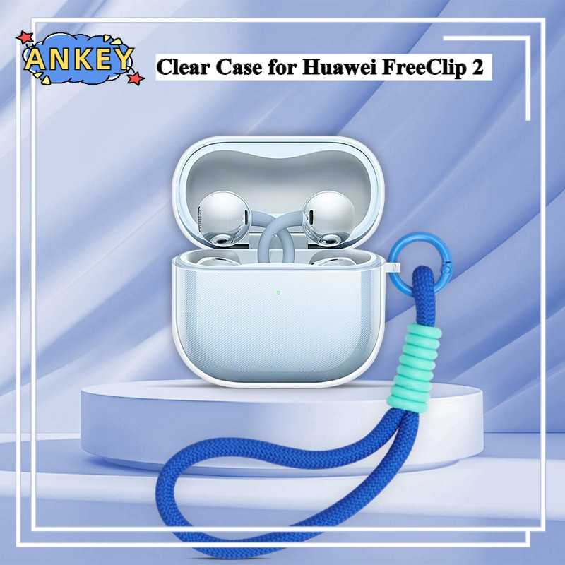 for Huawei FreeClip 2 Case Protective Cover with Lanyard Soft Silicone Earbuds Shells Accessories